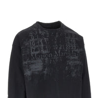 Maison Margiela Men Logo Print Oversized Crewneck Sweatshirt