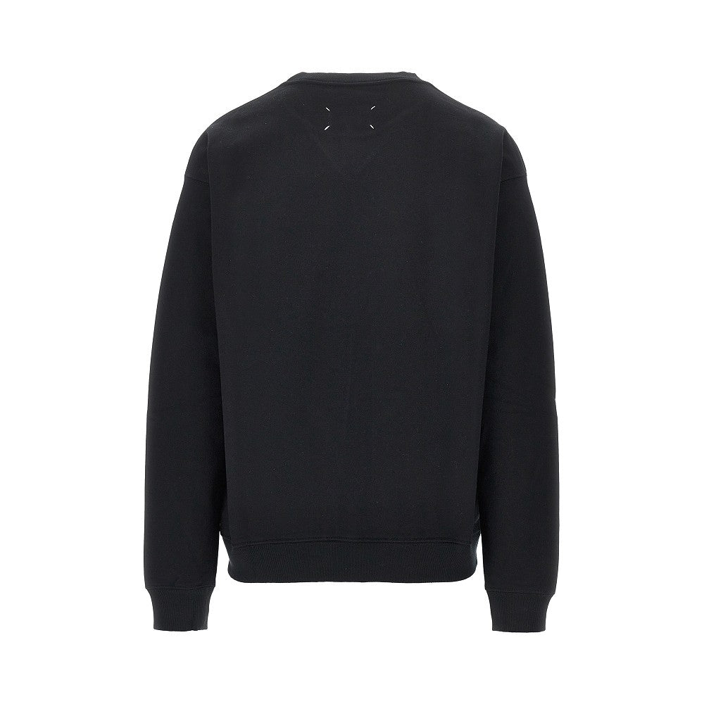 Maison Margiela Men Logo Print Oversized Crewneck Sweatshirt