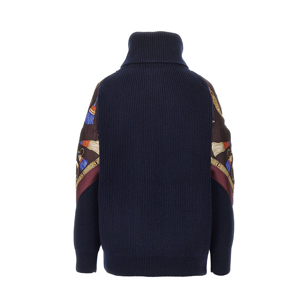 Etro Women Wool And Cashmere Sweater With Silk Insert