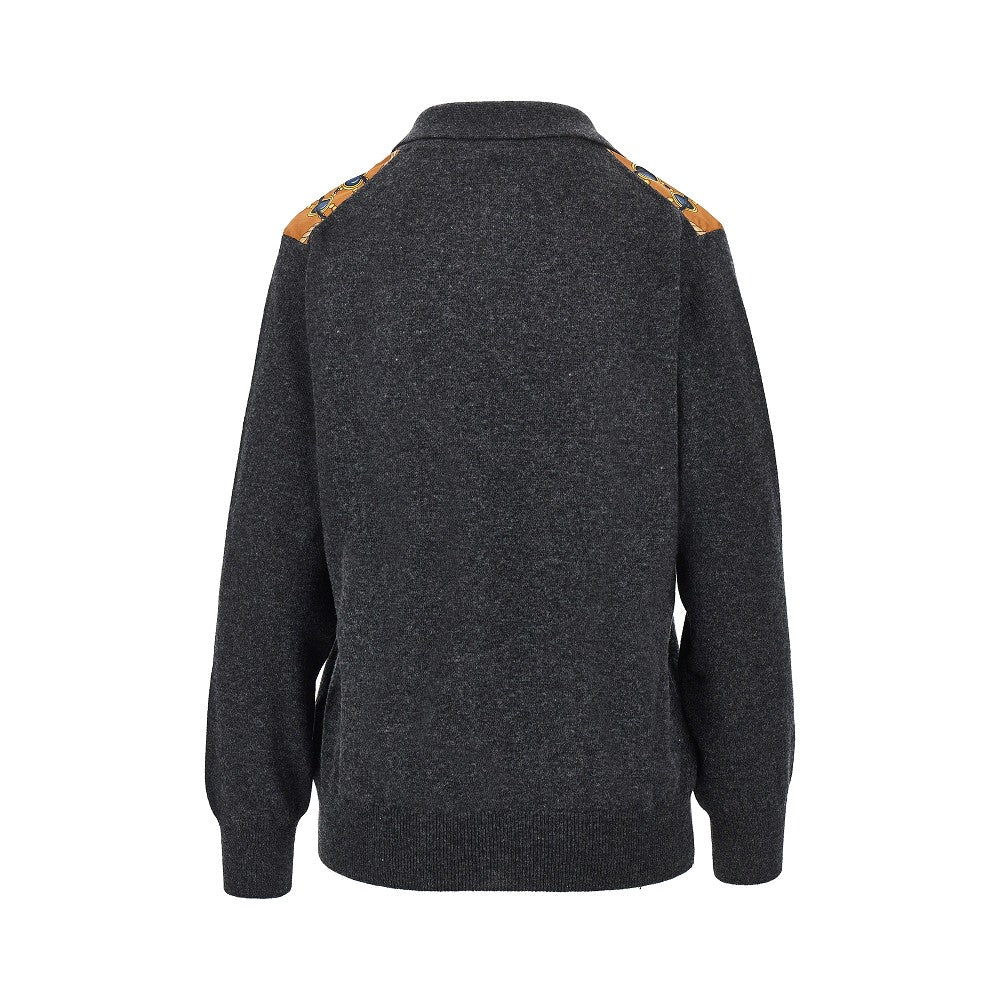 Etro Women Wool Sweater With Printed Silk Intarsia