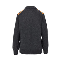 Etro Women Wool Sweater With Printed Silk Intarsia