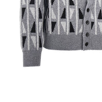 Versace Men Jacquard Wool And Cashmere Cardigan