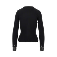 Courreges Women Ribbed Cardiga With Vinyl Trimmings