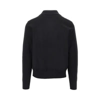 Burberry Men Wool Cardigan With Check Trimming