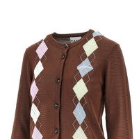 Ganni Women Knitted Cardigan With Diamond Motif