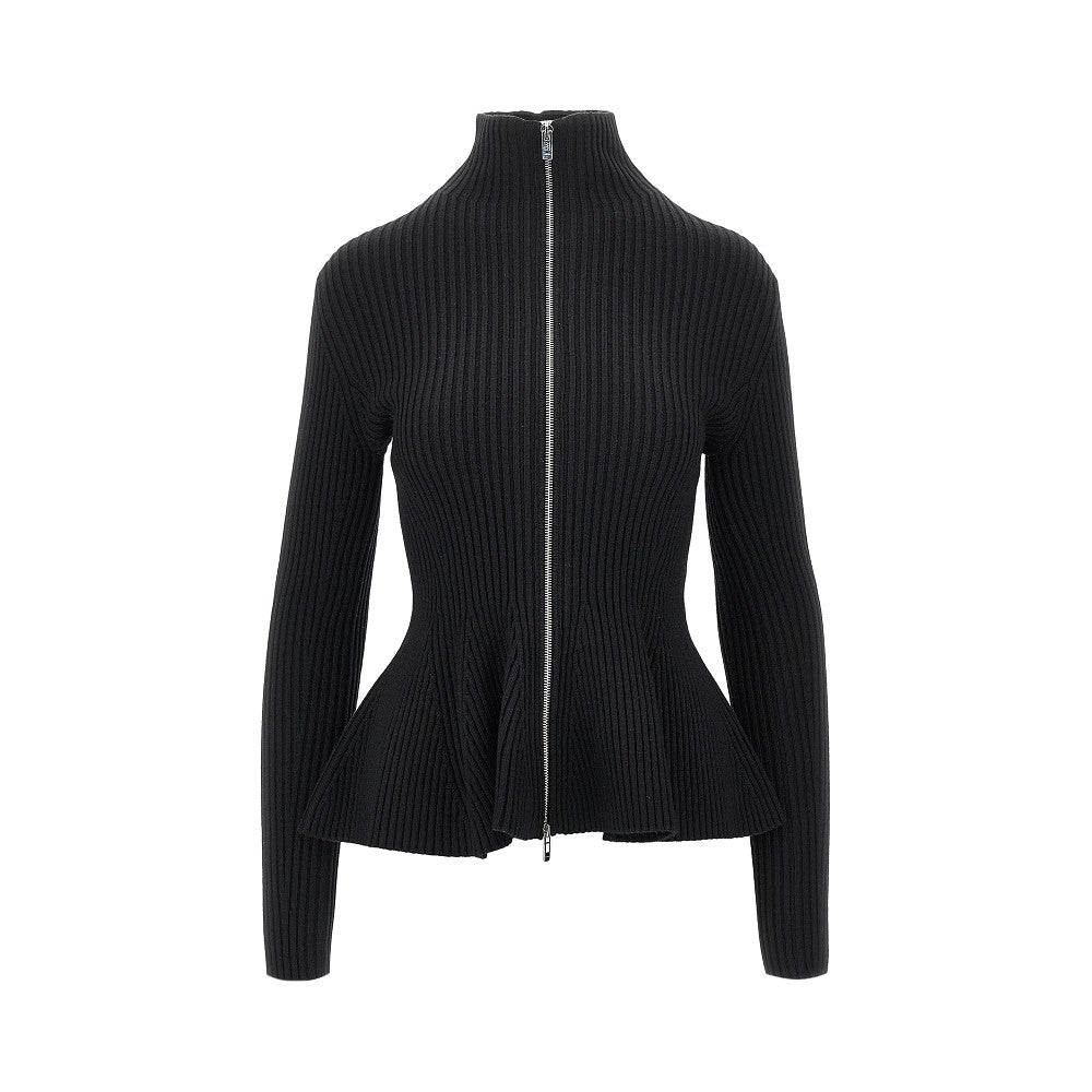 ALAIA Alaia Women Ribbed Wool Peplum Cardigan