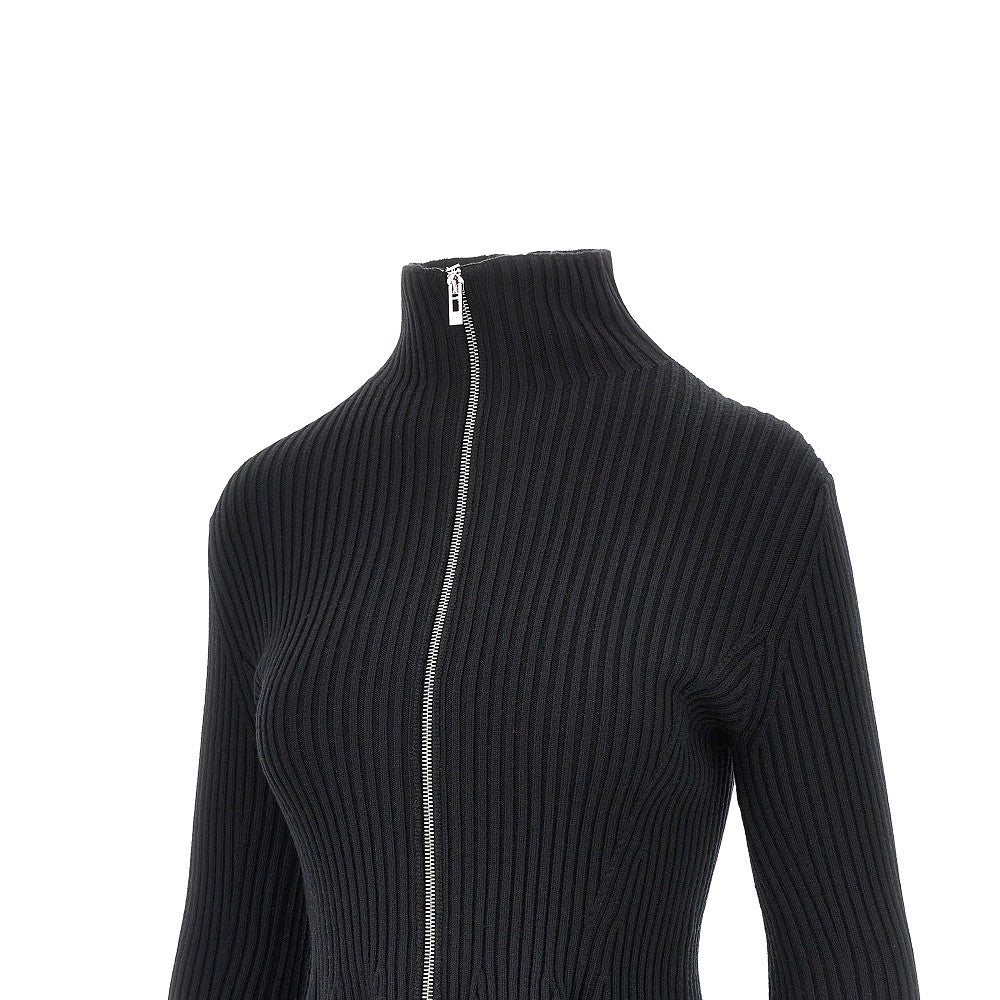 ALAIA Alaia Women Ribbed Wool Peplum Cardigan