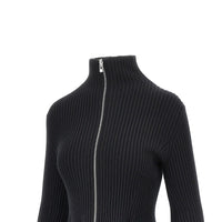 ALAIA Alaia Women Ribbed Wool Peplum Cardigan