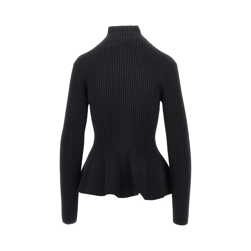 ALAIA Alaia Women Ribbed Wool Peplum Cardigan