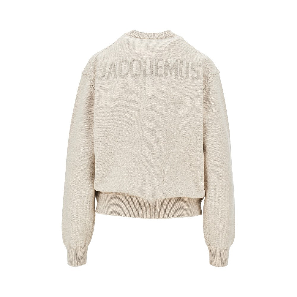 Jacquemus Women Logo Intarsia Merino Wool Cardigan