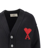 Ami Women Wool Cardigan With 'Ami De Coeur' Inlay