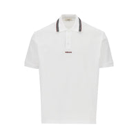 Versace Men Cotton Polo Shirt With Greca Motif