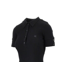 Courreges Women Ribbed Knit Polo Shirt