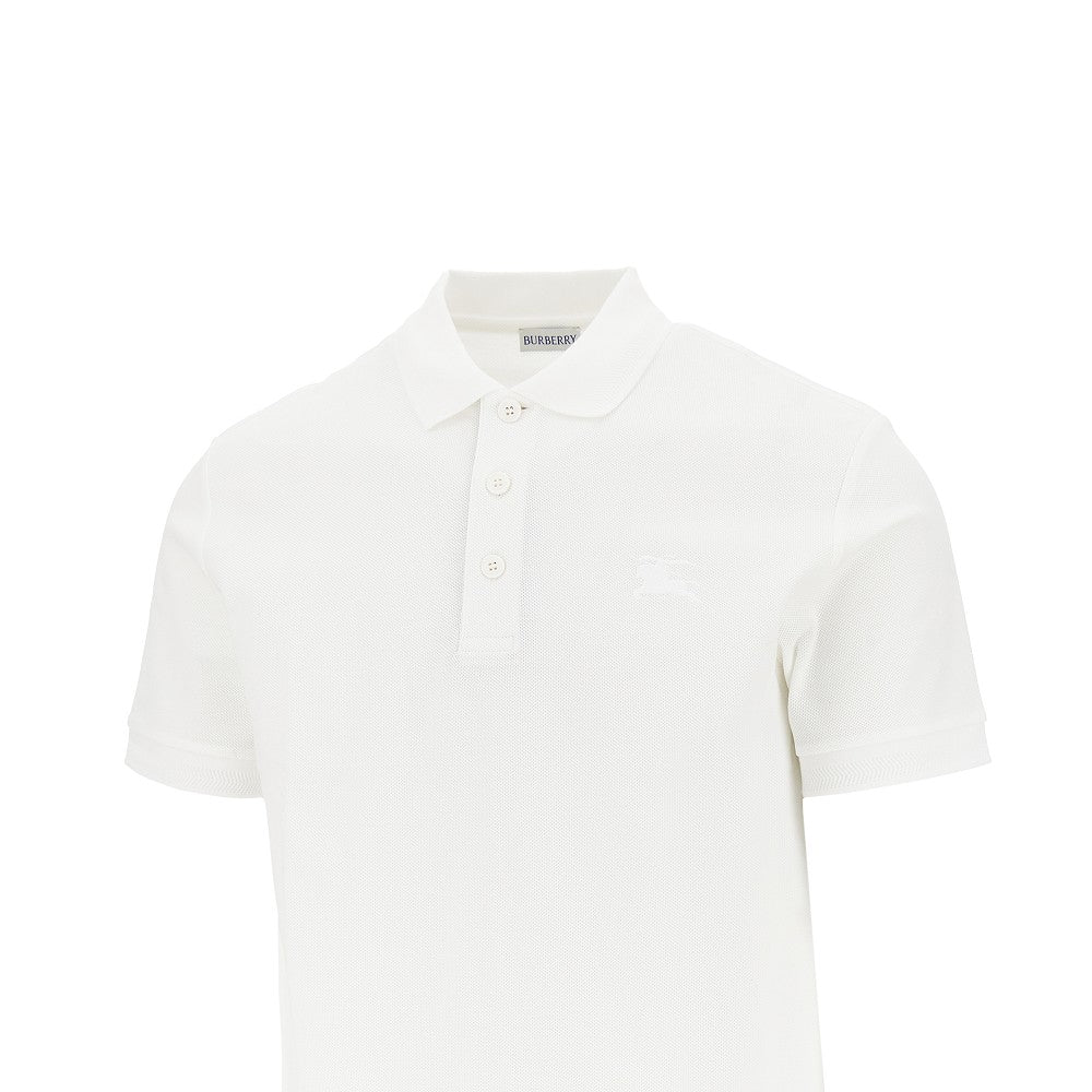 Burberry Men Cotton Piquet Polo Shirt With Ekd Embroidery