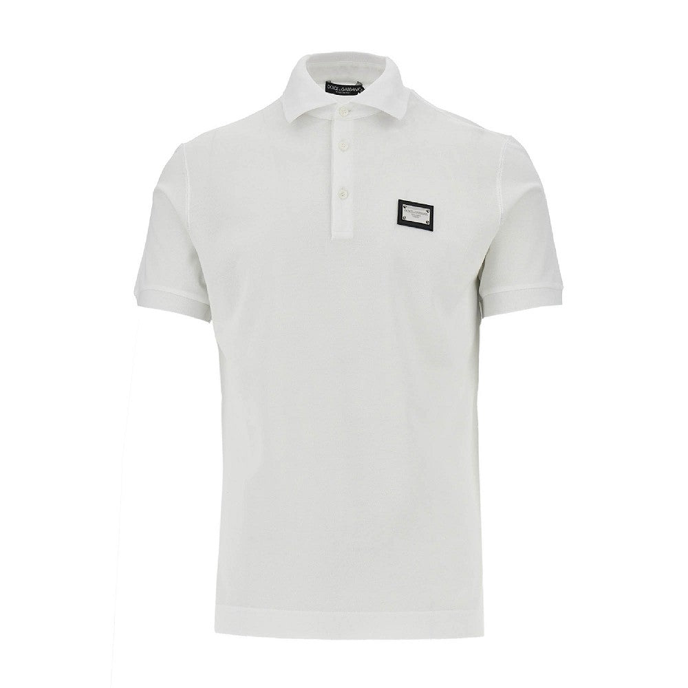 Dolce&Gabbana Men Piquet Polo Shirt With Logo Plate