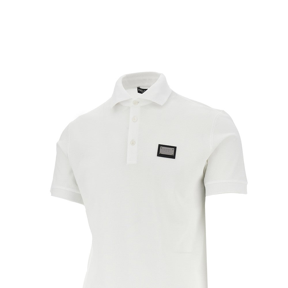 Dolce&Gabbana Men Piquet Polo Shirt With Logo Plate