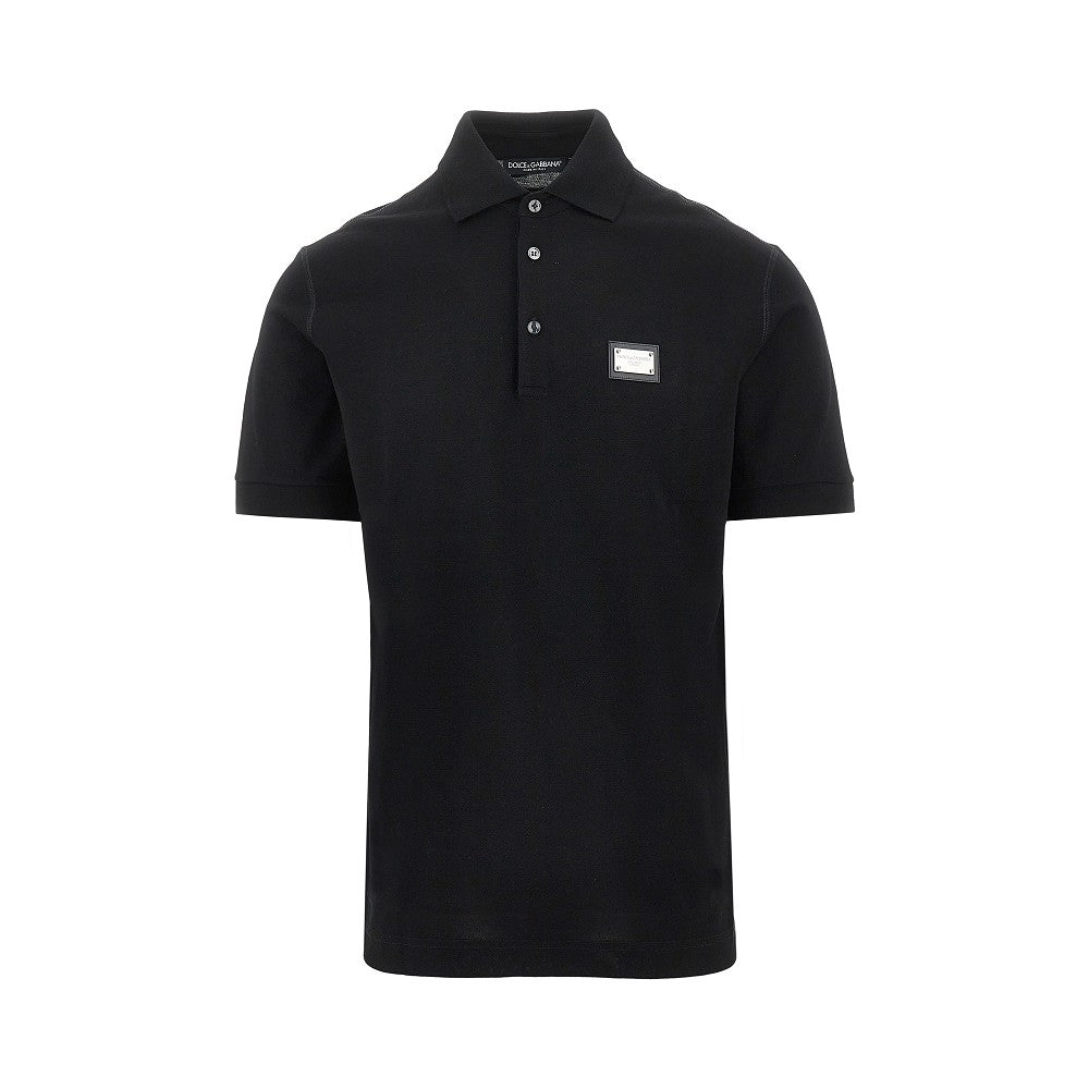 Dolce&Gabbana Men Piquet Polo Shirt With Logo Plate