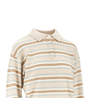 Guest In Residence Women Cashmere Polo Shirt With Striped Motif
