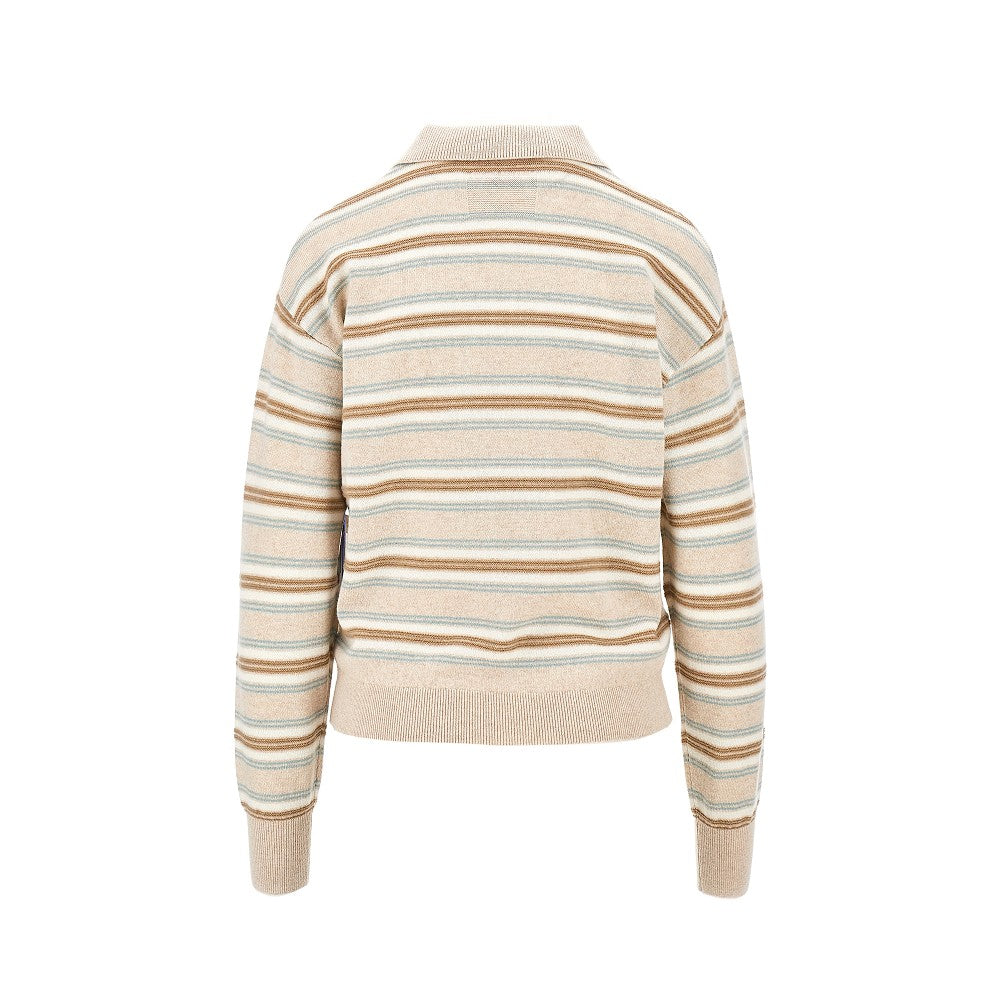Guest In Residence Women Cashmere Polo Shirt With Striped Motif