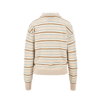 Guest In Residence Women Cashmere Polo Shirt With Striped Motif
