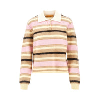 Guest In Residence Women Striped Cashmere Polo Shirt