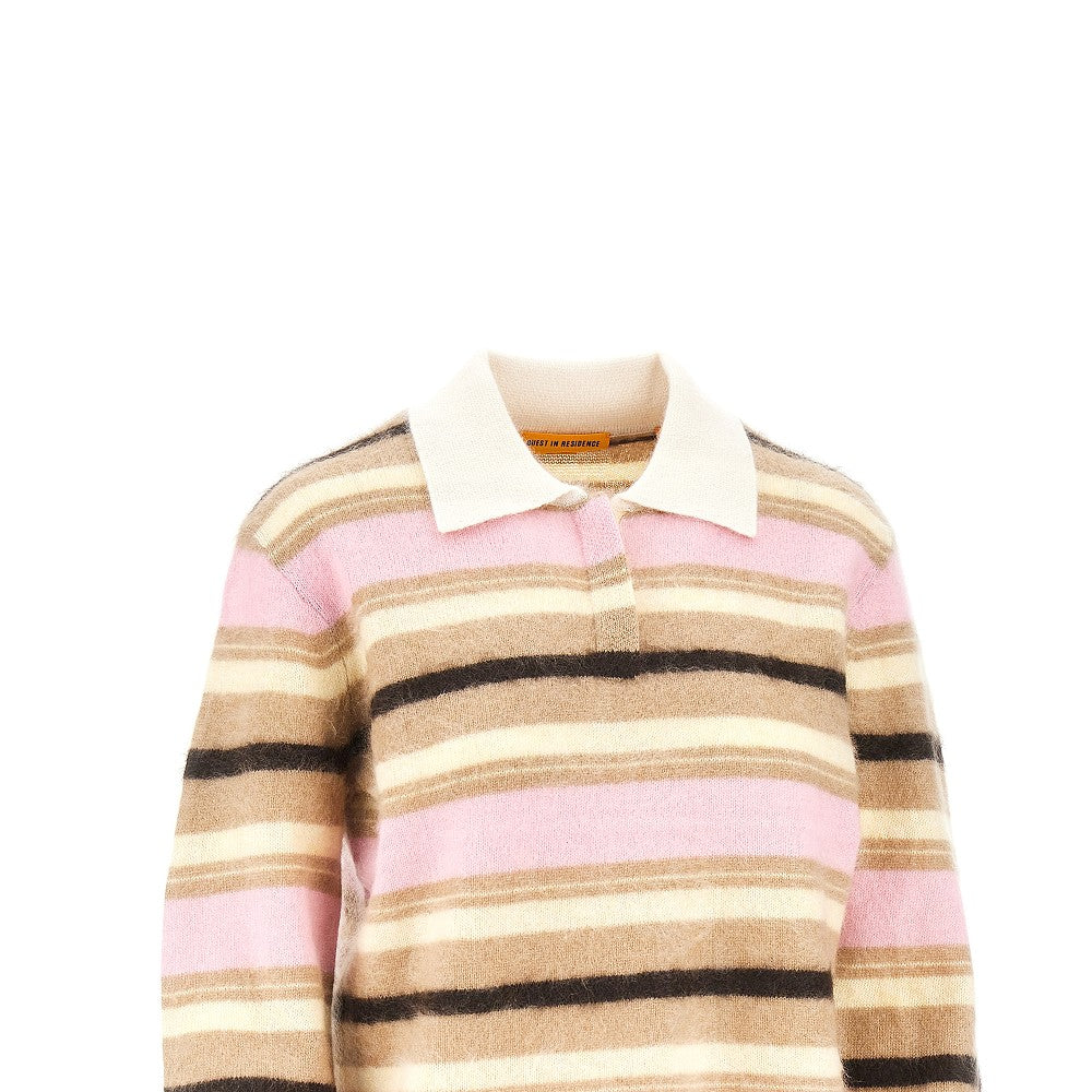 Guest In Residence Women Striped Cashmere Polo Shirt