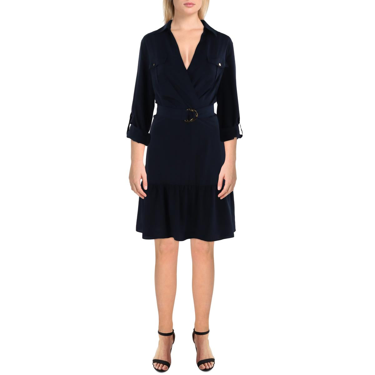 Womens Collar Recycled Polyester Shirtdress