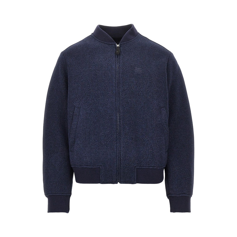 Etro Men Jersey Jacket With Jacquard Arnica Motif