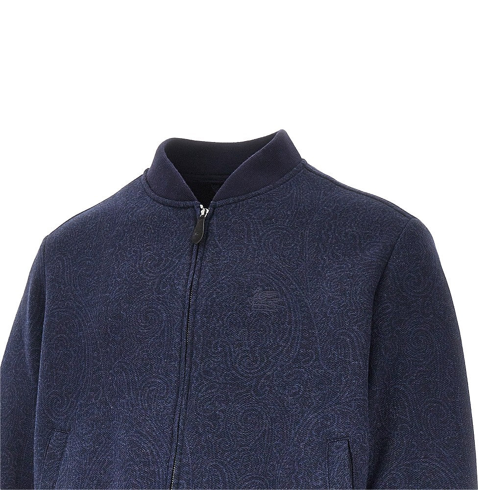 Etro Men Jersey Jacket With Jacquard Arnica Motif