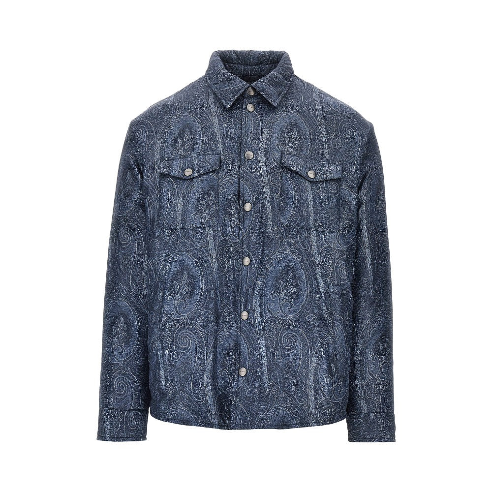 Etro Men Nylon Oveshirt With Paisley Print