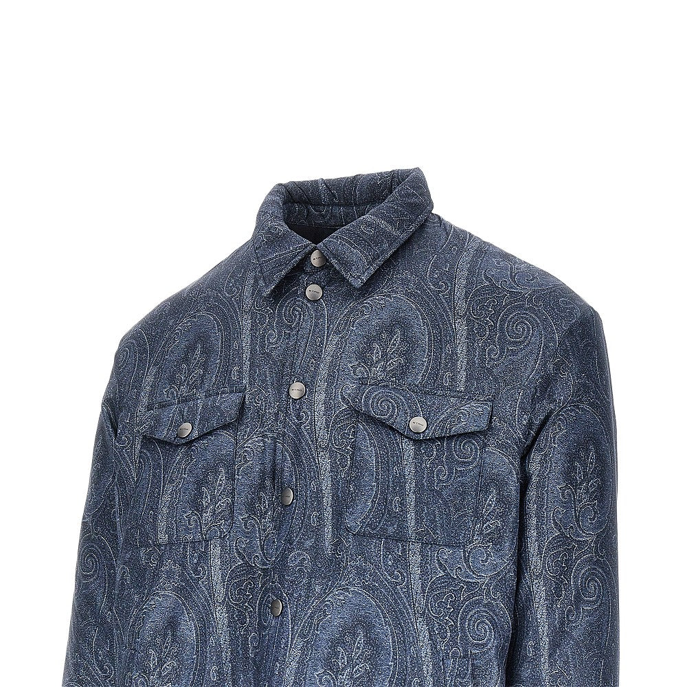 Etro Men Nylon Oveshirt With Paisley Print