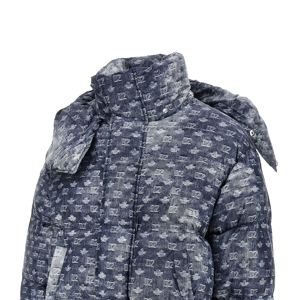 Dsquared2 Men Denim-Effect Printed Down Jacket