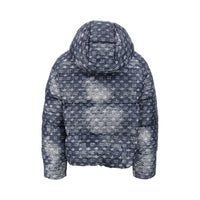 Dsquared2 Men Denim-Effect Printed Down Jacket