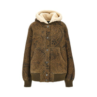 Etro Women Leather Jacket With Paisley Motif