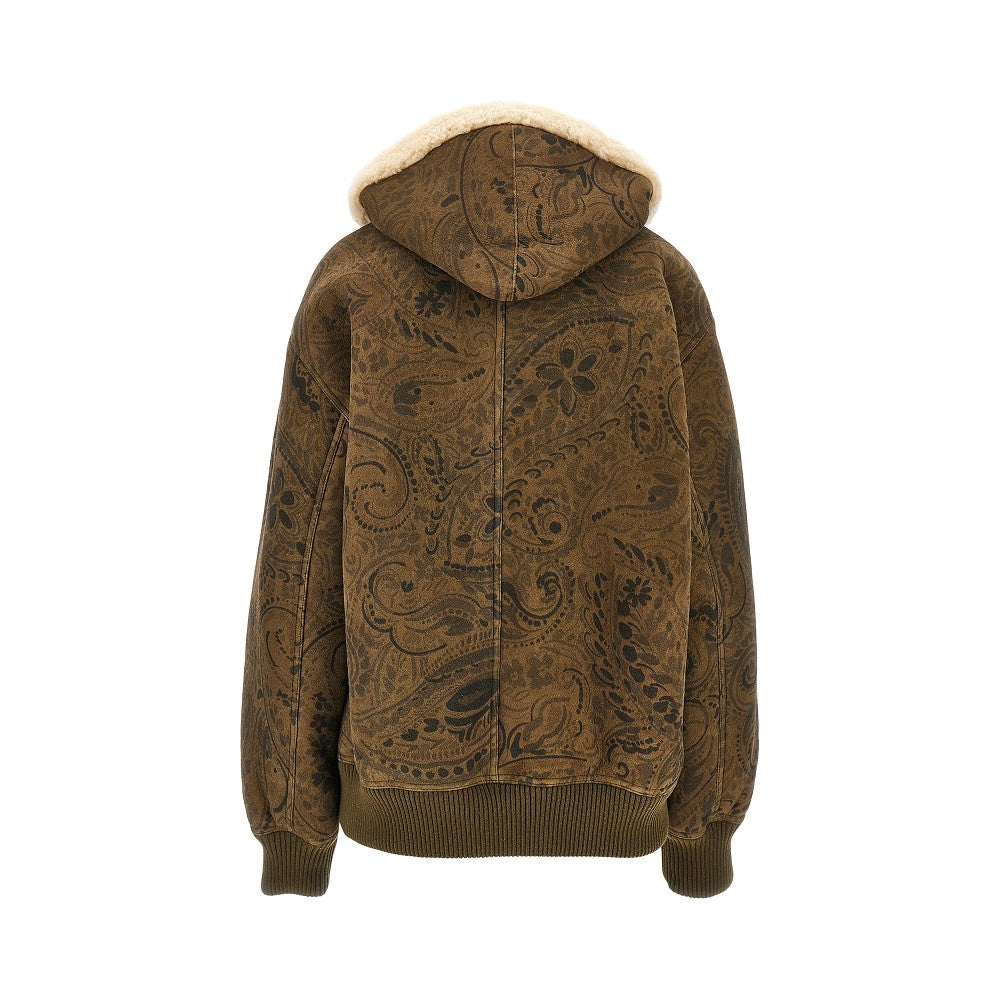 Etro Women Leather Jacket With Paisley Motif