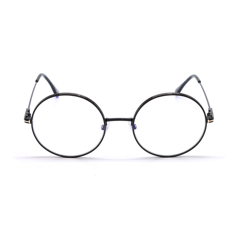 Tom Ford Tom Ford Eyeglasses Round Full Rim, Black Frame and Clear Demo Lens Lens FT5595-B001