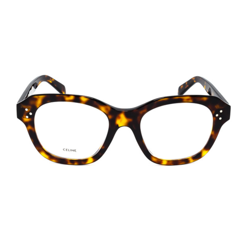 Celine Celine Eyeglasses Square Full Rim, Havana Frame and Clear Demo Lenses Lens CL50124I052