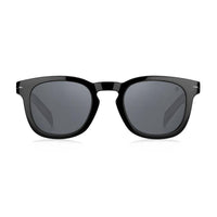 David Beckham Sunglasses Square Full Rim, Shiny Black Frame and Silver Mirror Lens DB7030/S0807T4