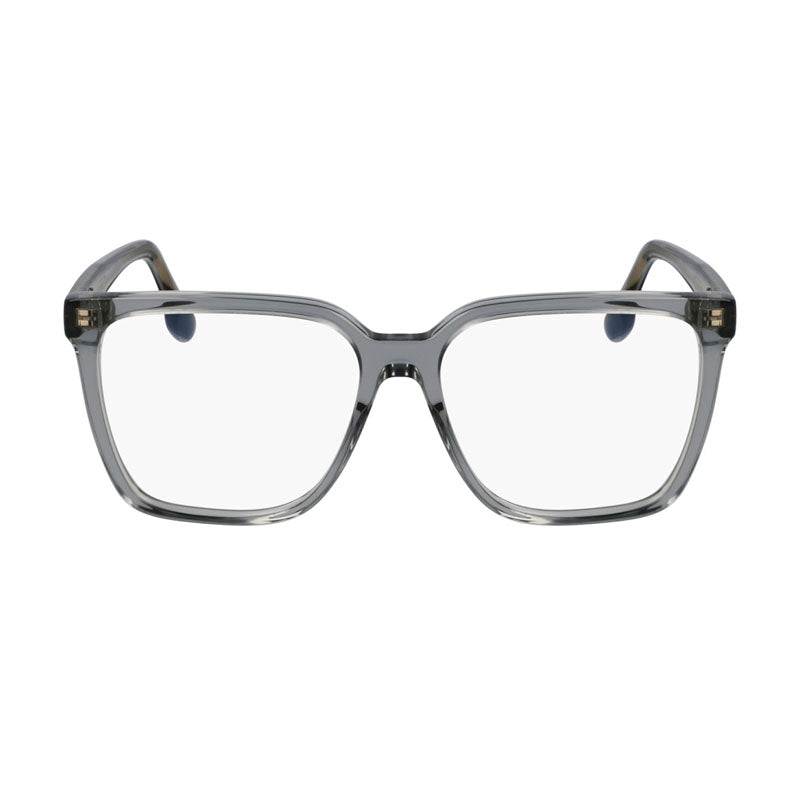 Victoria Beckham Eyeglasses Square Full Rim, Transparent Grey Frame and Clear Demo Lenses Lens VB2669037