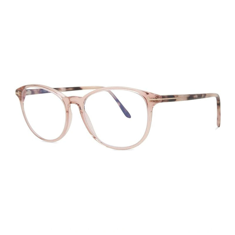 Tom Ford Eyeglasses Square Full Rim, Shiny Pink Frame and Clear Blue Light Block Lens FT5810-B072