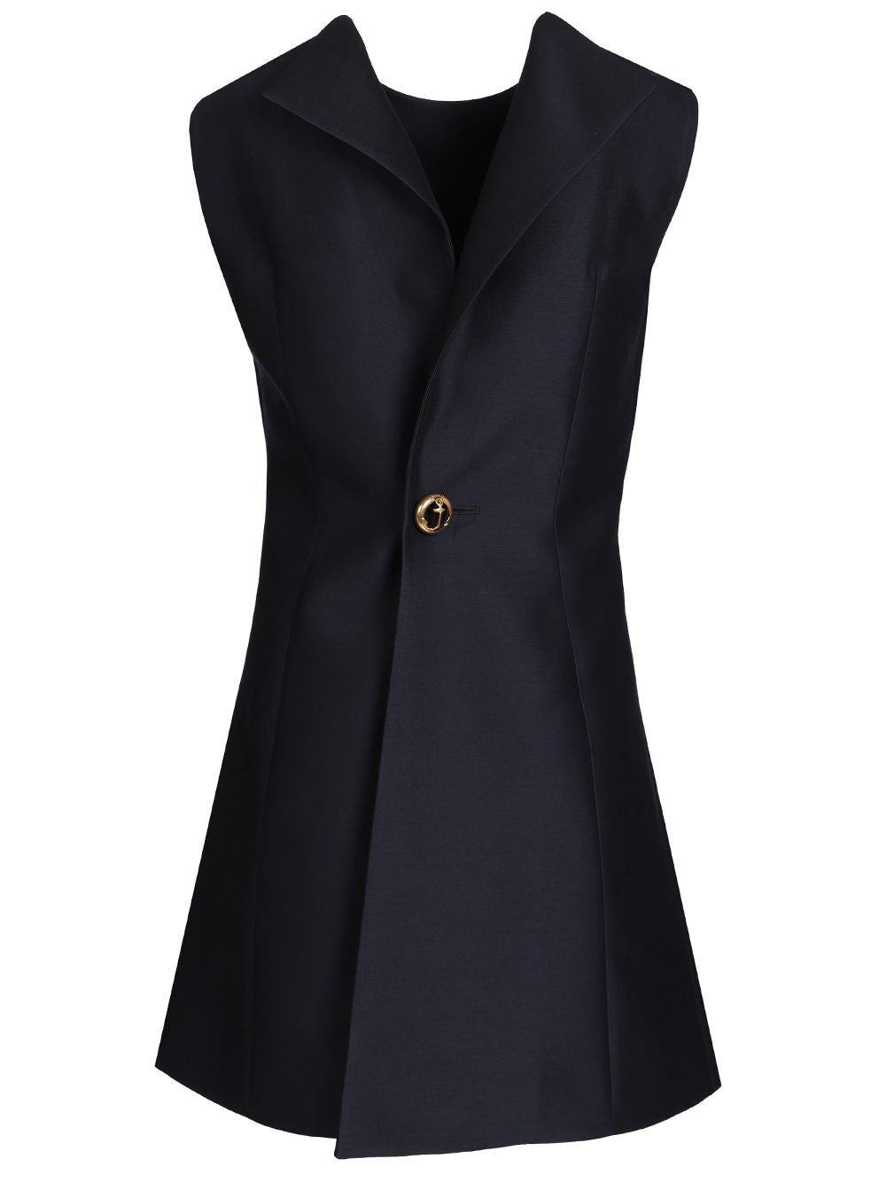 Balenciaga Women Mini Abito A Trapezio In Lana E Seta