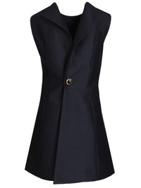 Balenciaga Women Mini Abito A Trapezio In Lana E Seta