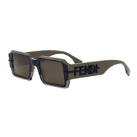 Fendi Sunglasses Rectangle Full Rim, Shiny Black/Grey Frame and Grey Lens FE40073U05A