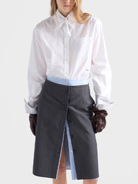 Prada Women Shirt With Striped Cuff Detail