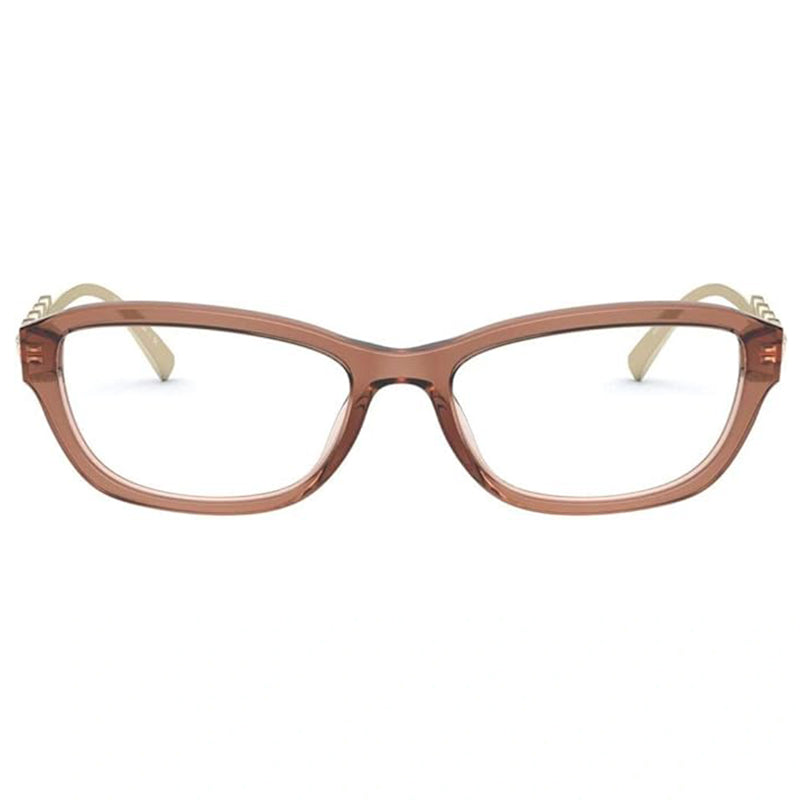 Versace Versace Eyeglasses Rectangle Full Rim, Brown Frame and Clear Demo Lenses Lens VE32795325