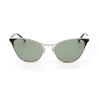 Saint Laurent Sunglasses Cat Eye Full Rim, Silver Frame and Grey Lens SL409001