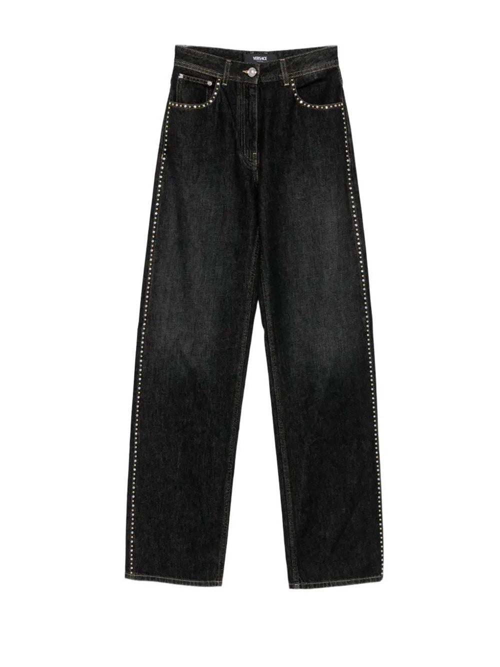 Versace Versace Women Denim Pants With Studs