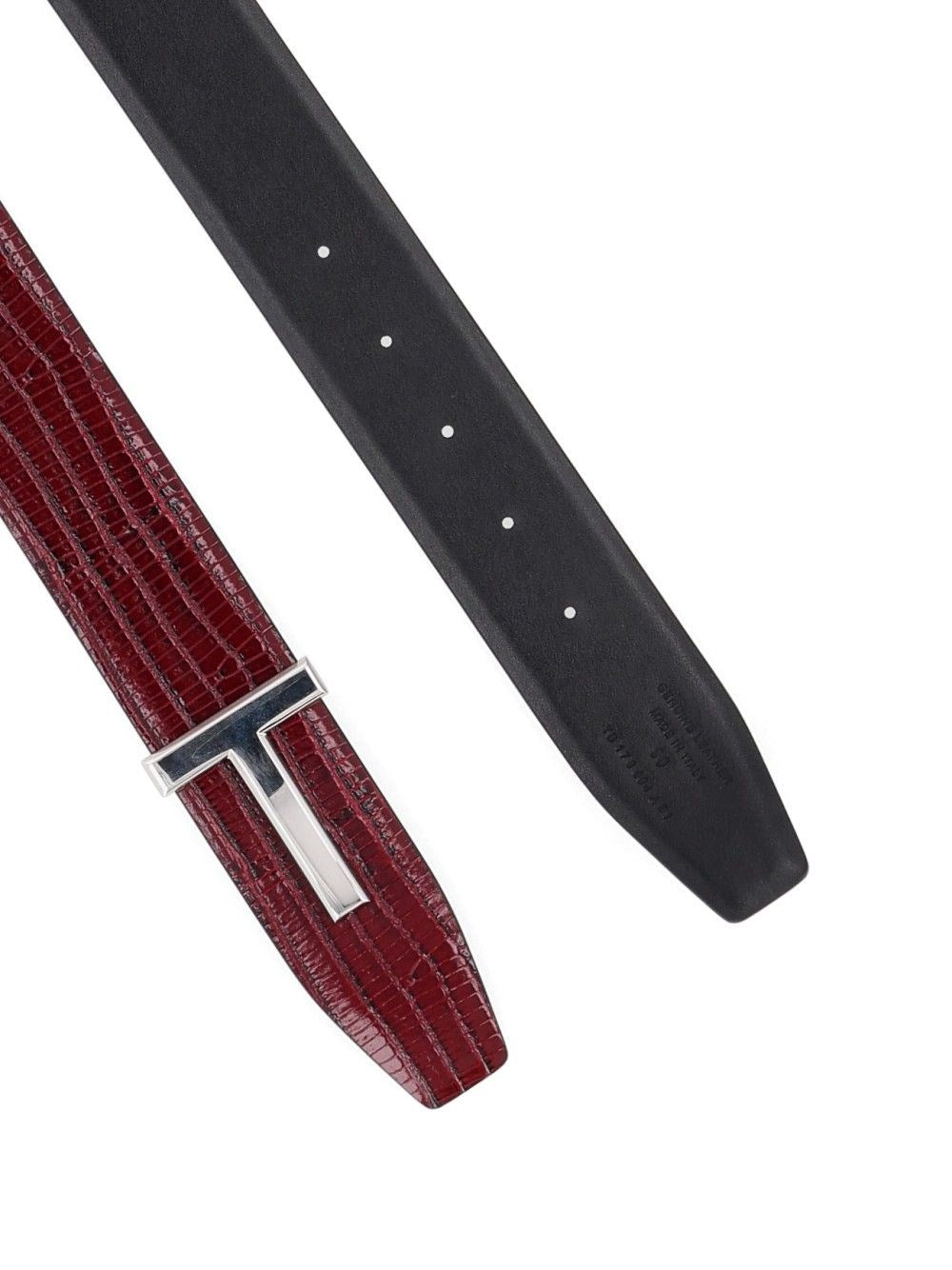 Tom Ford Tom Ford Men Reversible Lizard-Effect Leather Belt