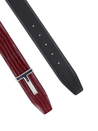Tom Ford Tom Ford Men Reversible Lizard-Effect Leather Belt
