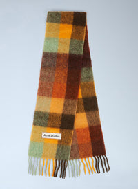 Acne Studios Men Fringed Check Scarf